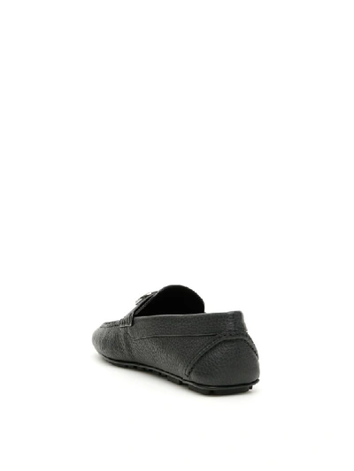 Shop Valentino Vlogo Moccasins In Nero/ruthenium