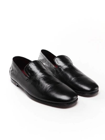 Shop Dolce & Gabbana Acapulco Leather Slippers In Nero