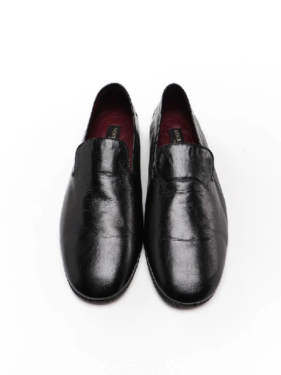 Shop Dolce & Gabbana Acapulco Leather Slippers In Nero