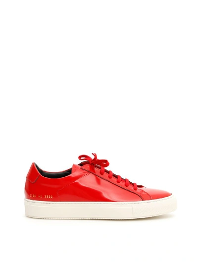 Shop Common Projects Achilles Premium Sneakers In Red Black (red)