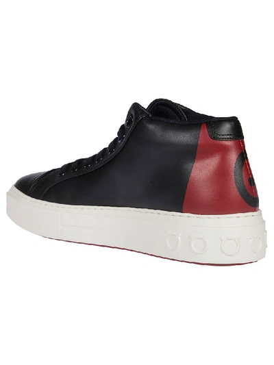 Shop Ferragamo Tour Sneakers In Black/rouge