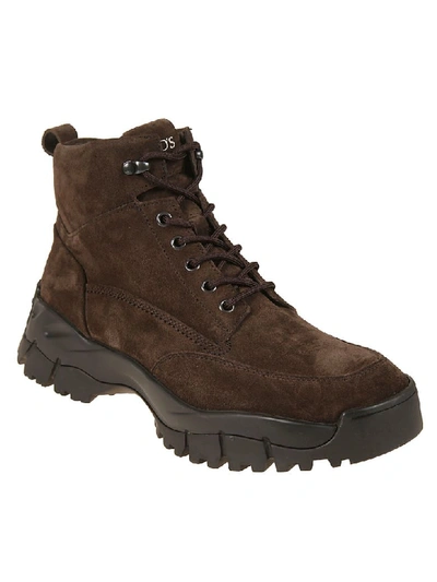 Shop Tod's Ridge Sole Lace-up Boots In Brown