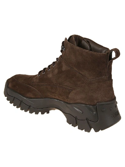Shop Tod's Ridge Sole Lace-up Boots In Brown