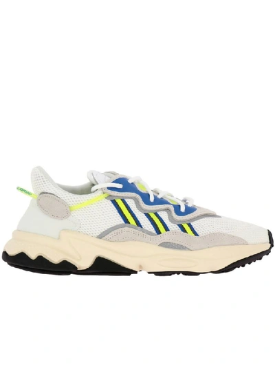 Shop Adidas Originals In Suede And Fluo Rubber In White