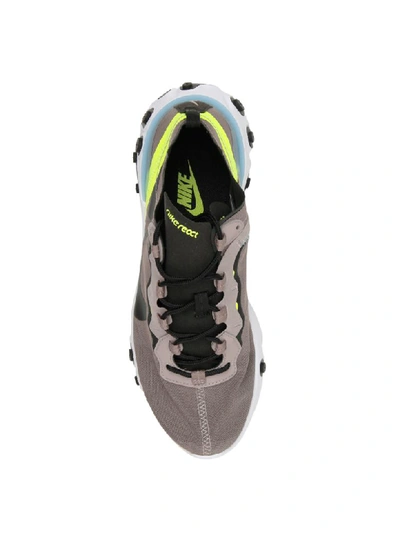 Shop Nike React Element 55 Sneakers In Pumice Black White Blue Chill (brown)