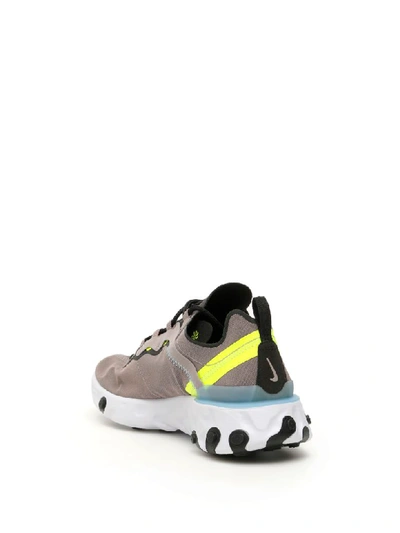 Shop Nike React Element 55 Sneakers In Pumice Black White Blue Chill (brown)