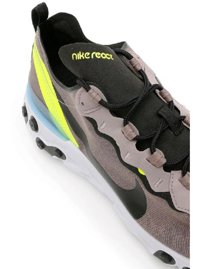 Shop Nike React Element 55 Sneakers In Pumice Black White Blue Chill (brown)