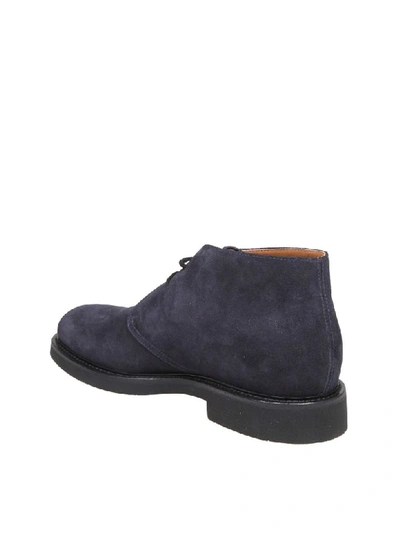 Shop Doucal's Suede Ankle Boot In Blue