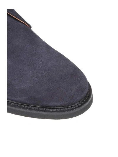 Shop Doucal's Suede Ankle Boot In Blue