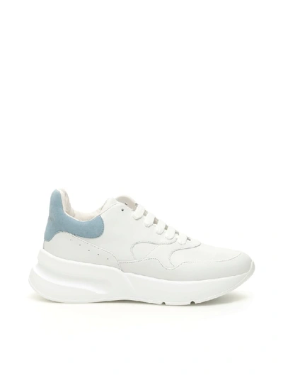 Shop Alexander Mcqueen Oversize Running Sneakers In Opt Whi Ballroom Blu (white)