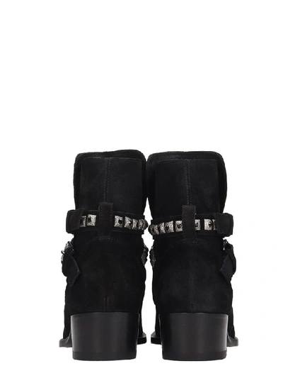 Shop Amiri Jodphur Conch High Heels Ankle Boots In Black Suede