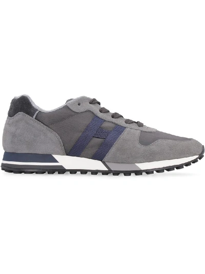 Shop Hogan Suede And Fabric Low-top Sneakers In Grey