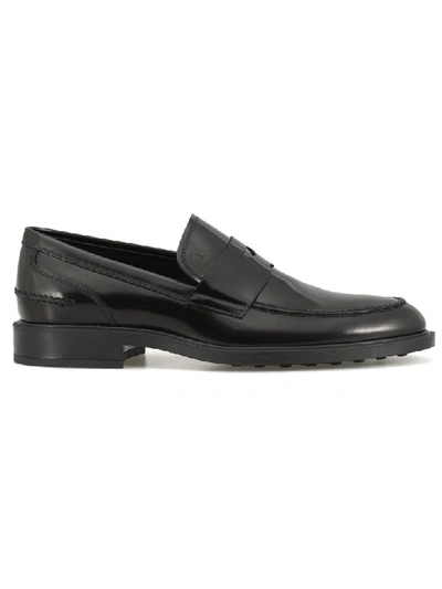 Shop Tod's Leather Loafer In Black