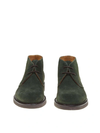 Shop Doucal's Suede Ankle Boot In Green