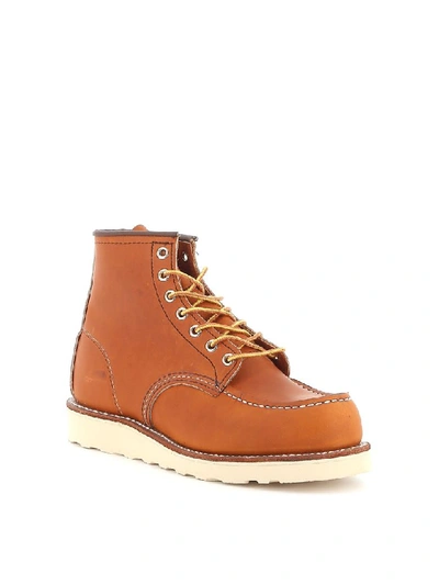 Shop Red Wing Boot Leather Classic Moc Toe Oro Legacy In Brown