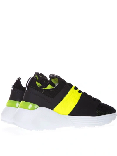 Shop Hogan Black & Yellow Mesh Sneakers