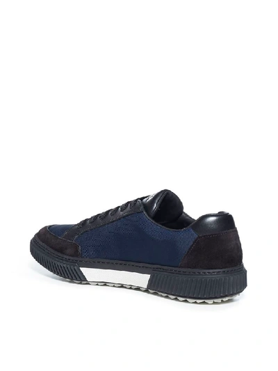 Shop Prada Stratus Sneakers In Nero Oltremare