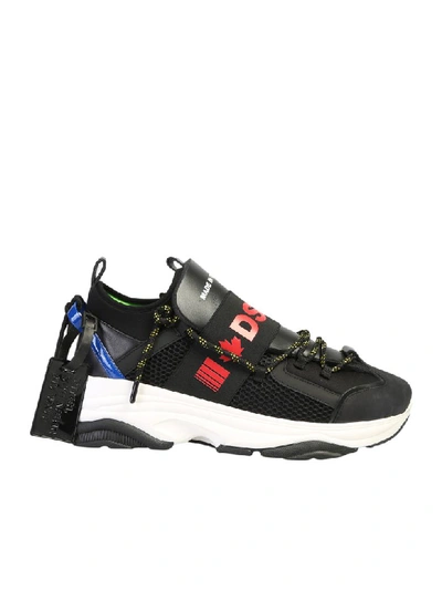 Shop Dsquared2 Branded Sneakers In Black