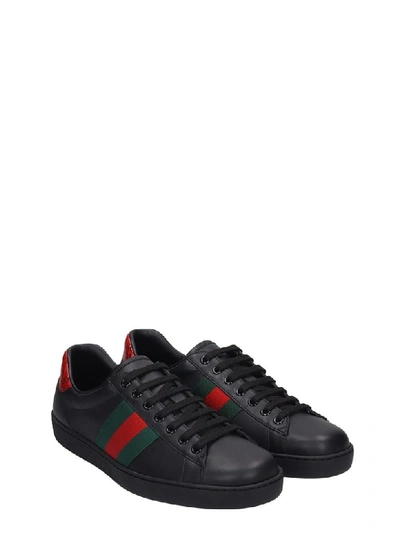 Shop Gucci Ace Sneakers In Black Leather