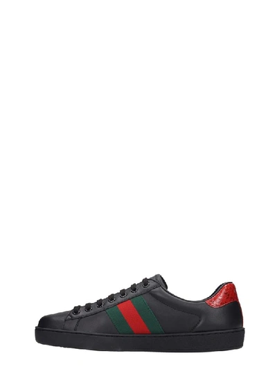 Shop Gucci Ace Sneakers In Black Leather