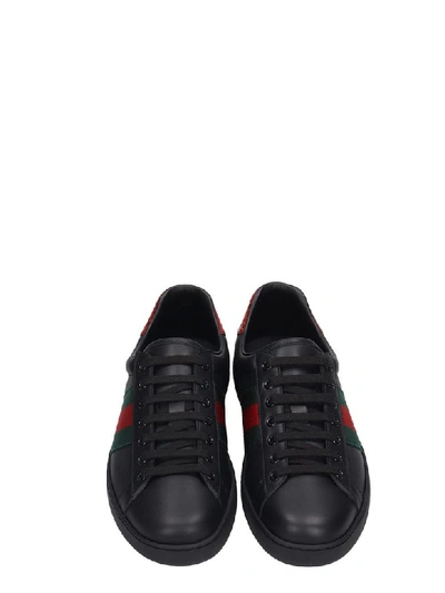 Shop Gucci Ace Sneakers In Black Leather