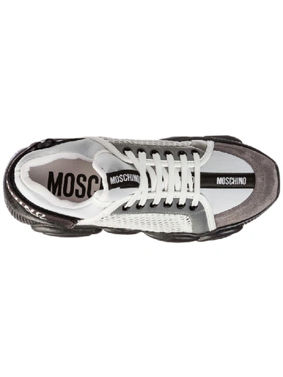 Shop Moschino Teddy Run Sneakers In Bianco