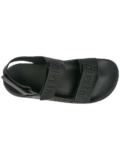 Shop Versus Logo Sandals In Nero