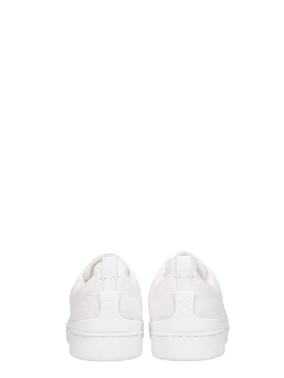 Shop Ermenegildo Zegna Slip On Triple Sneakers In White Leather