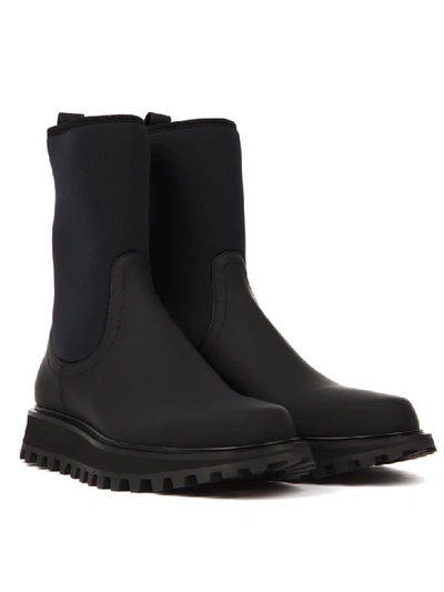 Shop Dolce & Gabbana Black Neoprene And Calfskin Ankle Boots
