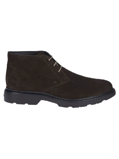 Shop Hogan Man Desert H393 Shoes In Brown