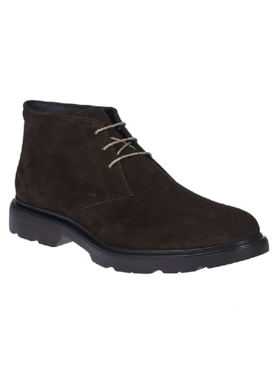 Shop Hogan Man Desert H393 Shoes In Brown