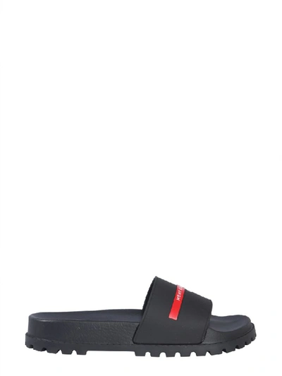 Shop Dsquared2 Slide Sandals In Nero