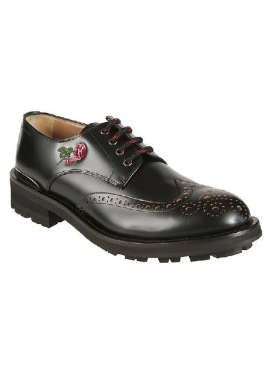 Shop Alexander Mcqueen Embroidered Detail Derby Shoes In Multicolor