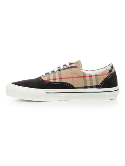Shop Burberry Sneakers Check In Black White