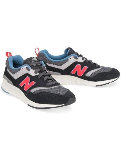 Shop New Balance 997 Suede And Mesh Sneakers In Black