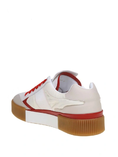 Shop Dolce & Gabbana Miami Sneakers In Fabric And Nappaired Calfskin In Milk