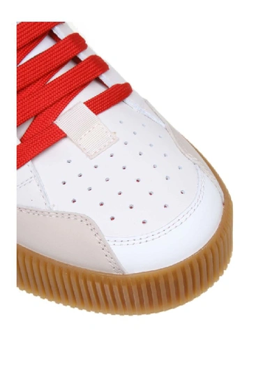 Shop Dolce & Gabbana Miami Sneakers In Fabric And Nappaired Calfskin In Milk