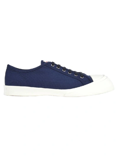 Shop Marni Lace-up Plimsole Sneakers In Blue