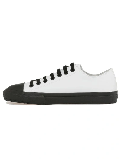 Shop Burberry Larkhall Sneaker In Optic White / Black