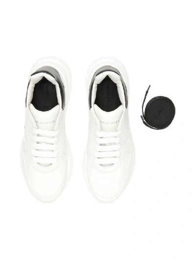 Shop Alexander Mcqueen Oversize Running Sneakers In Optic White Black (white)