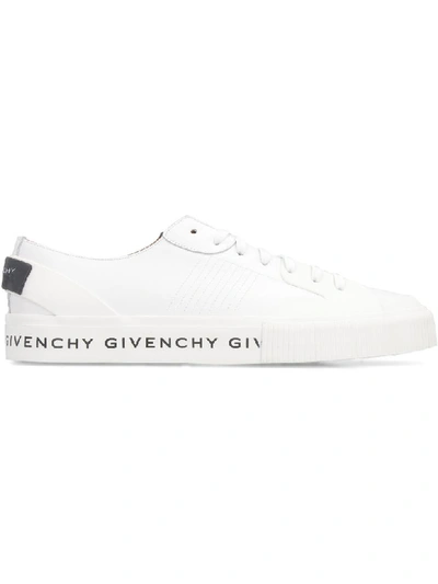 Shop Givenchy Tennis Light Leather Sneakers In White