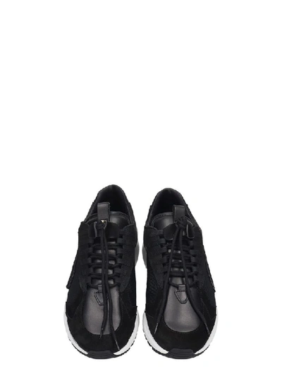 Shop Buscemi Run 2 Sneakers In Black Leather And Fabric