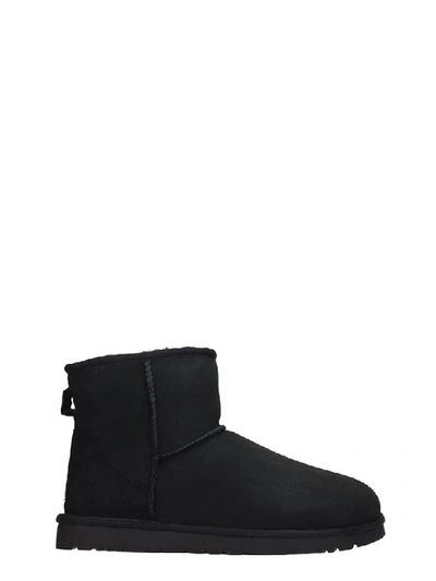 Shop Ugg Mini Classic High Heels Ankle Boots In Black Suede