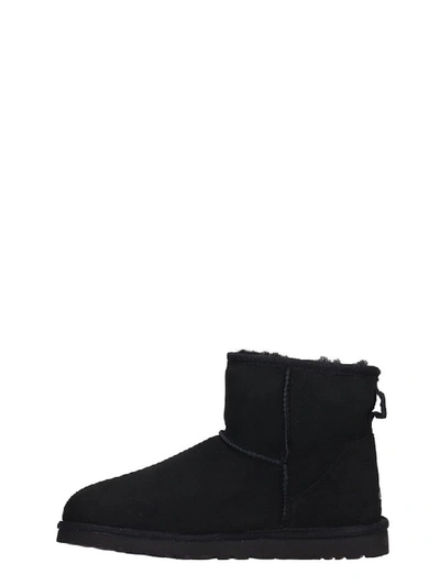 Shop Ugg Mini Classic High Heels Ankle Boots In Black Suede