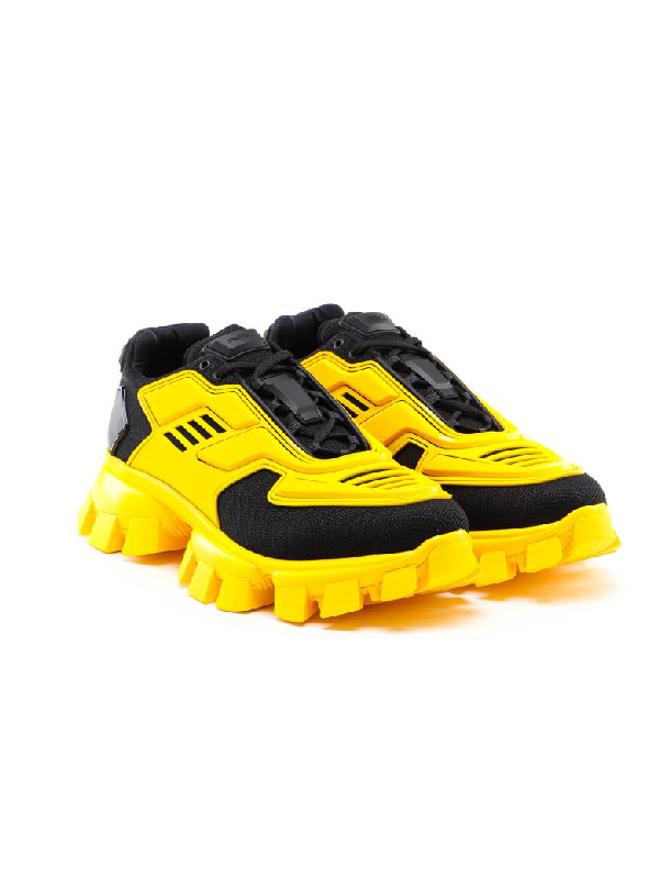 prada sneakers black and yellow