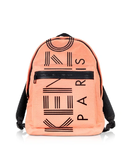 Shop Kenzo Sport Logo Print Nylon Backpack In Orange