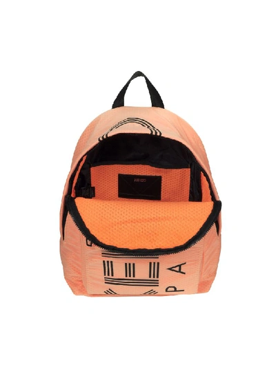 Shop Kenzo Sport Logo Print Nylon Backpack In Orange