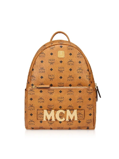 Shop Mcm Cognac Trilogie Stark Small/medium Backpack