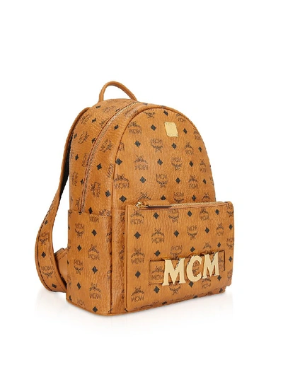 Shop Mcm Cognac Trilogie Stark Small/medium Backpack