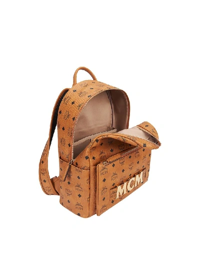 Shop Mcm Cognac Trilogie Stark Small/medium Backpack